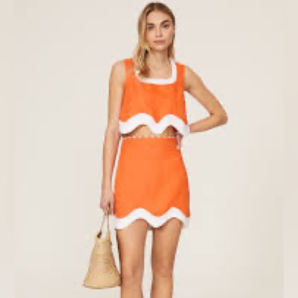 STAUD orange skirt size XS/2 NWOT